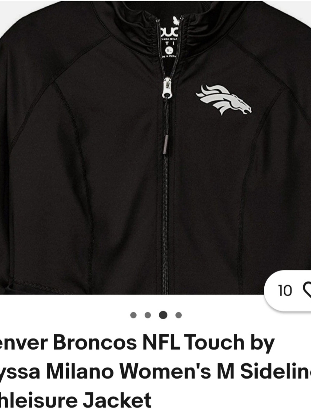 Touch by Alyssa Milano Women's Denver Broncos Black Zip-Up Varsity Jacket